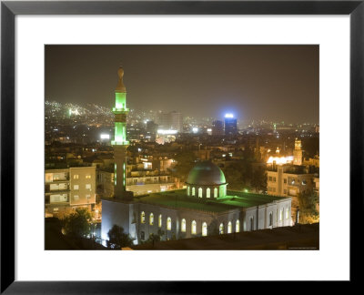 Overhead View Of Damascus Skyline At Night From Le Meridien Damascus Hotel by Holger Leue Pricing Limited Edition Print image