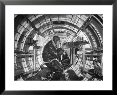 Crewman Poking His 50 Cal. Machine Gun Out Of Side Window Of B-17E Flying Fortress During Wwii by Frank Scherschel Pricing Limited Edition Print image