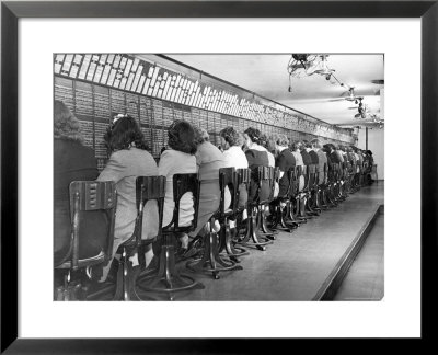 Operators Working In Telephone Room Of The Waldorf Astoria Hotel by Alfred Eisenstaedt Pricing Limited Edition Print image