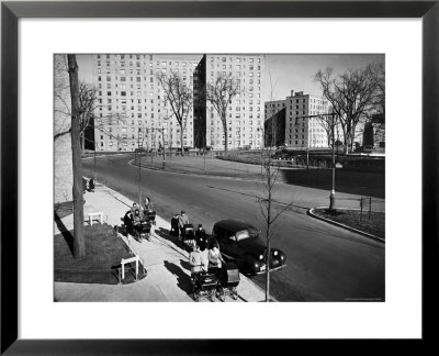 Women And Couples Walking Babies In Carriage In Parkchester Housing Development In The Bronx by Alfred Eisenstaedt Pricing Limited Edition Print image