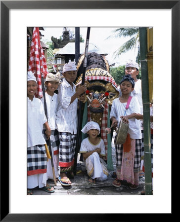 Children Dressed Up For Galungan, The Day Before Nyepi Holiday, Ubud, Bali, Indonesia by Alison Wright Pricing Limited Edition Print image