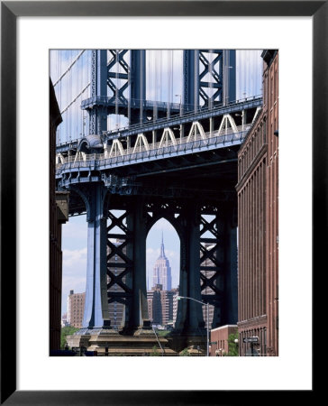Empire State Building Seen Through The Manhattan Bridge, Brooklyn, New York, New York State, Usa by Yadid Levy Pricing Limited Edition Print image