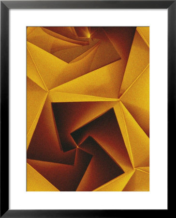 Golden Geometric Pentagons by Tim Kahane Pricing Limited Edition Print image