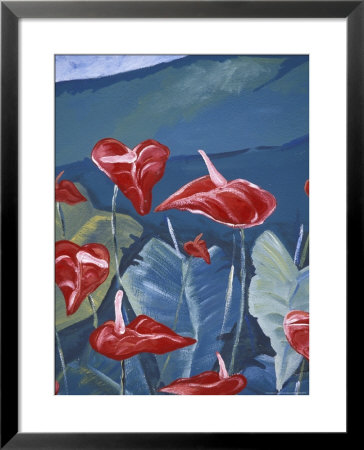 Anthurium Mural In Jardin De Balata, Martinique, Caribbean by Walter Bibikow Pricing Limited Edition Print image
