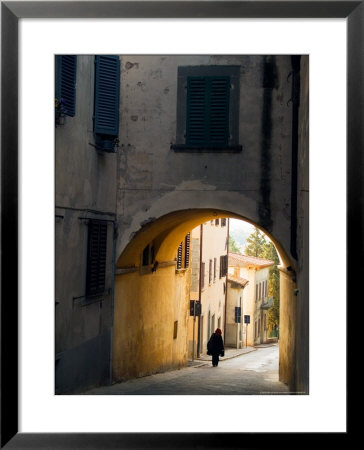 Person And Archway, Panzano, Chianti Region, Tuscany, Italy by Janis Miglavs Pricing Limited Edition Print image