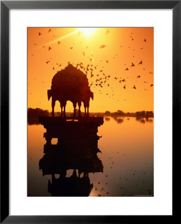 Jain Temple Silhouetted In Fateh Sagar Lake by Paolo Cordelli Pricing Limited Edition Print image