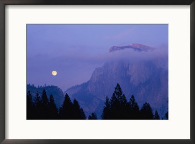 The Moon Rises Over Half Dome In Yosemite National Park by Marc Moritsch Pricing Limited Edition Print image