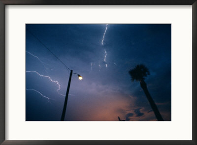 Lightning During A Thunderstorm In Madeira Beach by Scott Sroka Pricing Limited Edition Print image