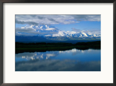 Cloud-Enshrouded Mt. Mckinley Reflected In Wonder Lake. by Anne Keiser Pricing Limited Edition Print image