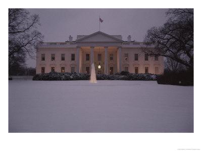 Fresh-Fallen Snow Brightens The Lawn Of The White House by Stephen St. John Pricing Limited Edition Print image