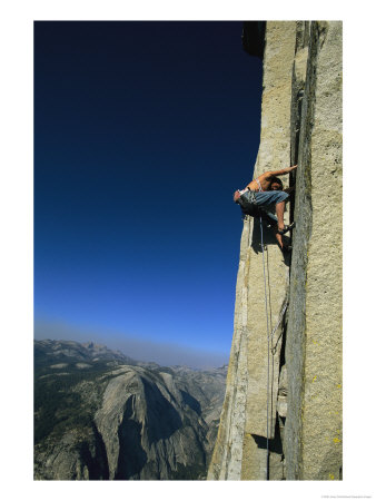 A Man Climbing Half Dome, Yosemite, California by Jimmy Chin Pricing Limited Edition Print image