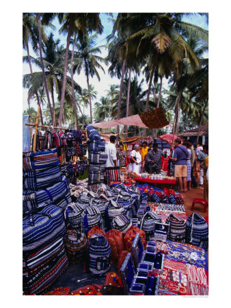 Bags And Jewellery At Flea Market, Anjuna, India by Neil Setchfield Pricing Limited Edition Print image