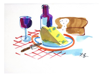 Bread, Wine, And Cheese by Frederick C. Czufin Pricing Limited Edition Print image
