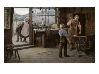 Child Apprentice His First Day Of Work by Hamlet Bannerman Pricing Limited Edition Print image