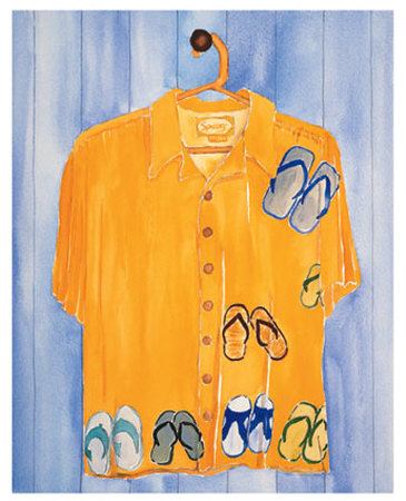 Hawaiian Shirt, Slippahs by Mary Spears Pricing Limited Edition Print image