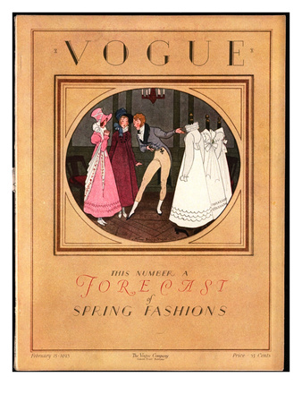 Vogue Cover - February 1923 by Pierre Brissaud Pricing Limited Edition Print image