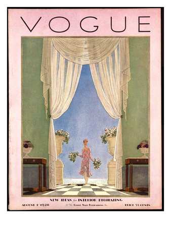 Vogue Cover - August 1928 by Pierre Brissaud Pricing Limited Edition Print image