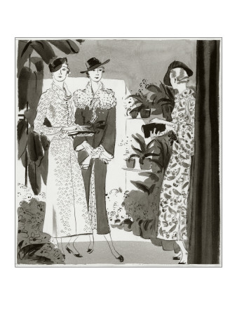 Vogue - February 1935 by Jean Pages Pricing Limited Edition Print image