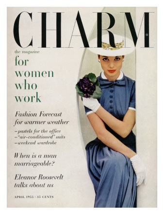 Charm Cover - April 1955 by Carmen Schiavone Pricing Limited Edition Print image