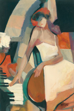 Redhead At Piano by Gholam Yunessi Pricing Limited Edition Print image