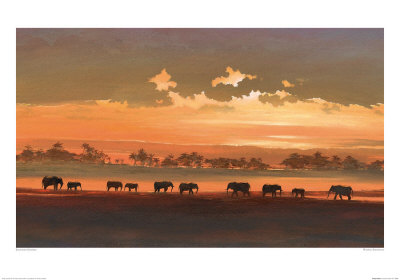 Wading Elephants by Jonathan Sanders Pricing Limited Edition Print image