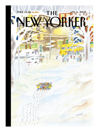 The New Yorker Cover - January 14, 2008 by Jean-Jacques Sempe Pricing Limited Edition Print image