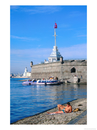 Sunbather At Peter & Paul Fortress, St. Petersburg, Russia by Jonathan Smith Pricing Limited Edition Print image