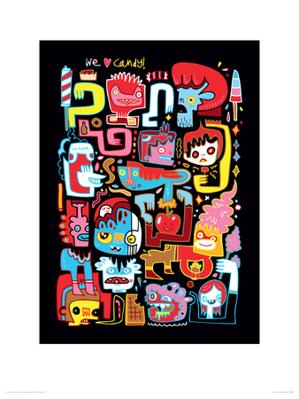 We Love Candy by Jon Burgerman Pricing Limited Edition Print image