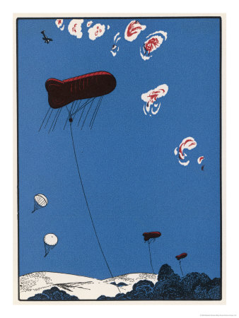 Kite Balloon Is Attacked By An Aeroplane by Edward Shenton Pricing Limited Edition Print image