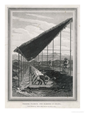 Brazil: Slaves Washing For Diamonds Carefully Watched To Make Sure They Don't Pocket Any by T. Webster Pricing Limited Edition Print image