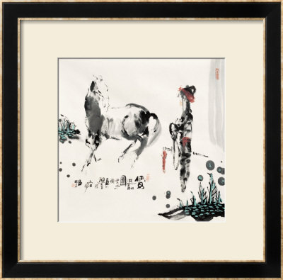 Female Fighter And Horse by Shuli Wang Pricing Limited Edition Print image