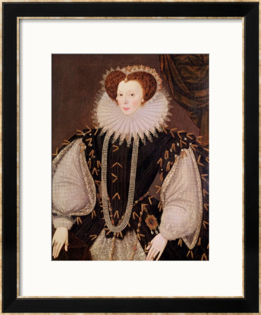 Portrait Of Elizabeth Sydenham, Lady Drake, Circa 1585 by George Gower Pricing Limited Edition Print image