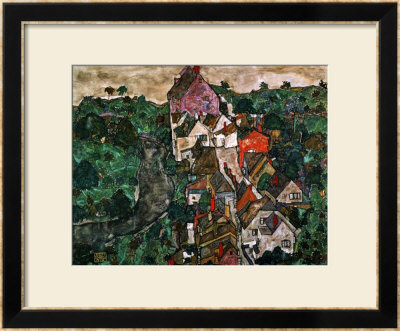 Landscape At Krumau, 1910-16 by Egon Schiele Pricing Limited Edition Print image