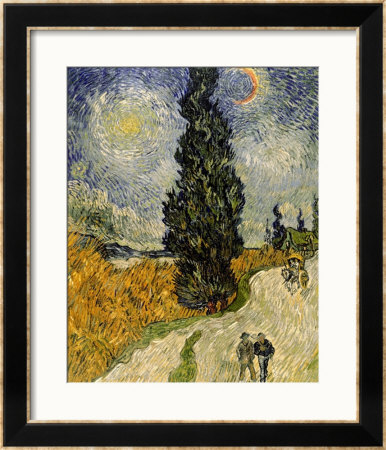 Road With Cypresses, 1890 by Vincent Van Gogh Pricing Limited Edition Print image