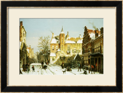 A Dutch Village In Winter by Willem Koekkoek Pricing Limited Edition Print image