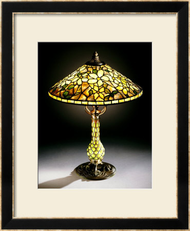 A Clematis Leaded Glass, Blown Glass And Bronze Table Lamp by Tiffany Studios Pricing Limited Edition Print image