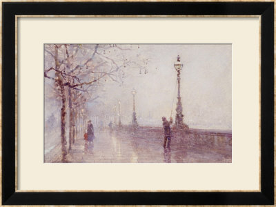 The Last Lamp, Thames Embankment, 1892 by Rose Maynard Barton Pricing Limited Edition Print image