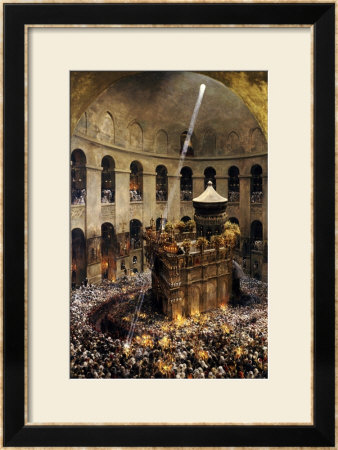The Sacred Fire Of Jerusalem by Eugene Girardet Pricing Limited Edition Print image