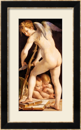 Cupid Carving A Bow, 1533/34 by Parmigianino Pricing Limited Edition Print image