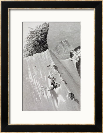 In Attempting To Pass The Corner I Slipped And Fell From The Ascent Of The Matterhorn by Edward Whymper Pricing Limited Edition Print image