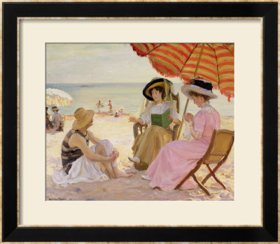 Beach, The by Alfred Victor Fournier Pricing Limited Edition Print image
