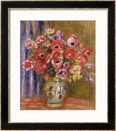 Vase Of Tulips And Anemones, Circa 1895 by Pierre-Auguste Renoir Pricing Limited Edition Print image