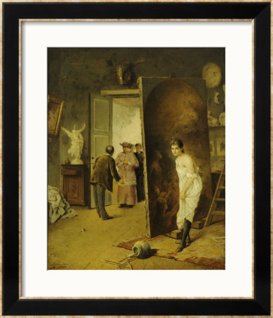 The Studio Visit, Dated 1902 by Antonio Herrera Toro Pricing Limited Edition Print image
