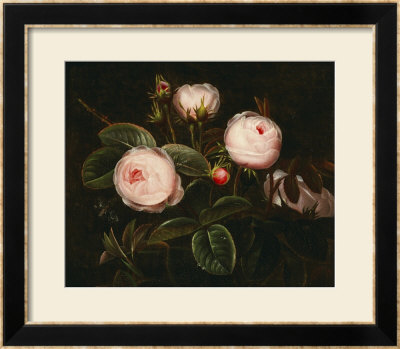 Romantic Blooming Pink Roses by Johan Laurentz Jensen Pricing Limited Edition Print image