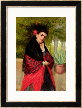 A Spanish Beauty, 1872 by John-Bagnold Burgess Pricing Limited Edition Print image
