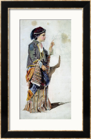 Figure Of A Girl In Turkish Costume by John Absolon Pricing Limited Edition Print image