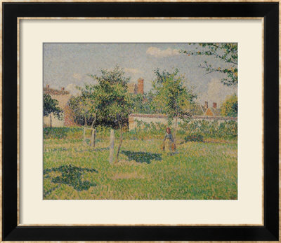 Woman In The Meadow At Eragny, Spring, 1887 by Camille Pissarro Pricing Limited Edition Print image
