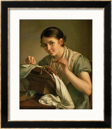 The Lacemaker, 1823 by Vasili Andreevich Tropinin Pricing Limited Edition Print image