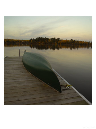 Boat On Dock By Lake, Ontario, Canada by Keith Levit Pricing Limited Edition Print image