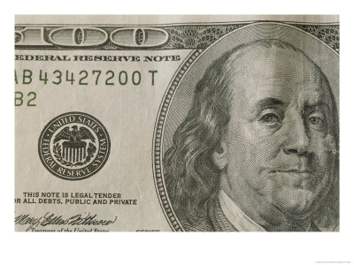 Portrait Of Benjamin Franklin On The One Hundred Dollar Bill by Joel Sartore Pricing Limited Edition Print image